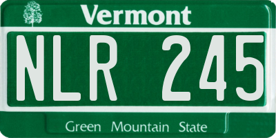 VT license plate NLR245