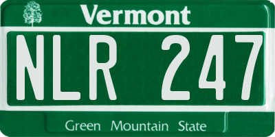 VT license plate NLR247