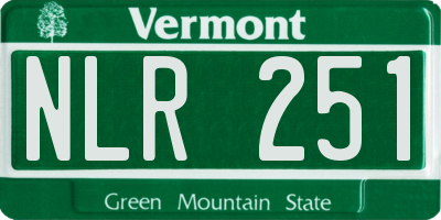 VT license plate NLR251