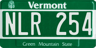 VT license plate NLR254