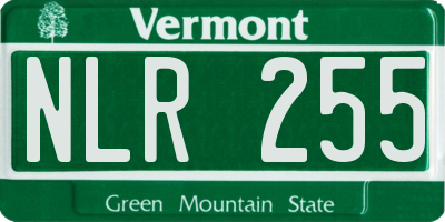 VT license plate NLR255