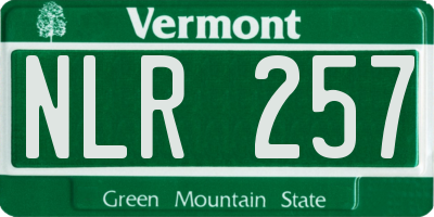 VT license plate NLR257