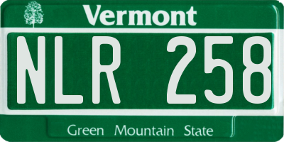 VT license plate NLR258