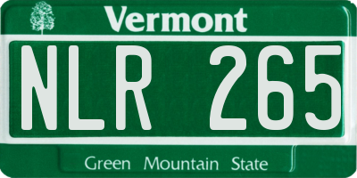 VT license plate NLR265
