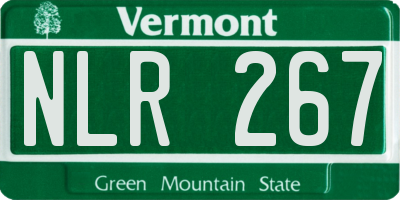VT license plate NLR267