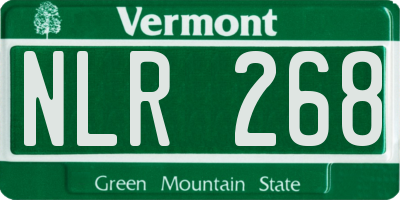 VT license plate NLR268