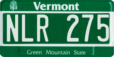 VT license plate NLR275