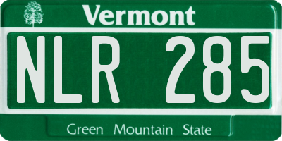 VT license plate NLR285