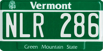 VT license plate NLR286