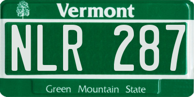 VT license plate NLR287