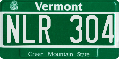 VT license plate NLR304
