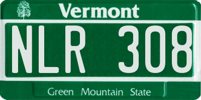 VT license plate NLR308