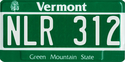 VT license plate NLR312