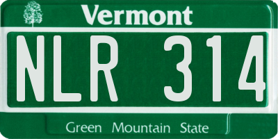 VT license plate NLR314