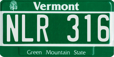 VT license plate NLR316