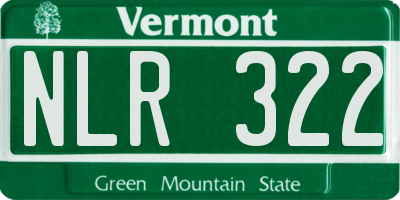 VT license plate NLR322