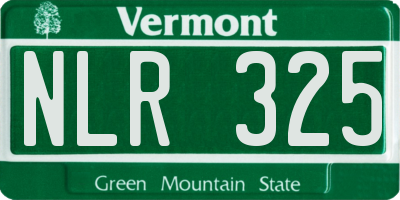 VT license plate NLR325