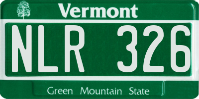 VT license plate NLR326