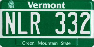 VT license plate NLR332