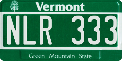 VT license plate NLR333
