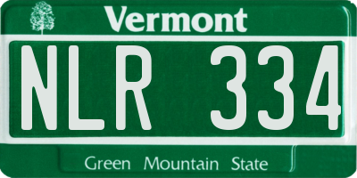 VT license plate NLR334