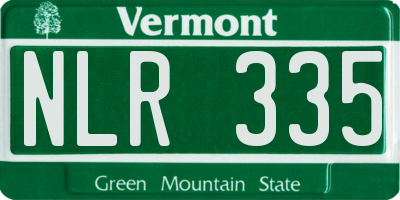 VT license plate NLR335
