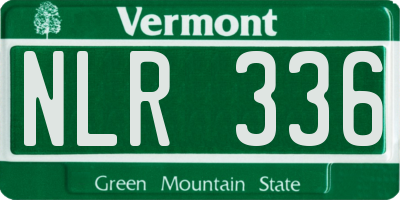 VT license plate NLR336
