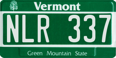 VT license plate NLR337