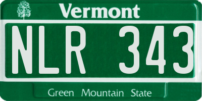 VT license plate NLR343