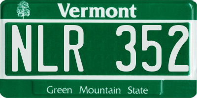 VT license plate NLR352