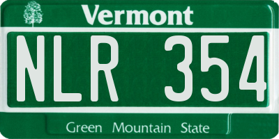 VT license plate NLR354