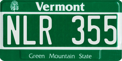 VT license plate NLR355
