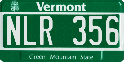 VT license plate NLR356
