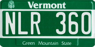 VT license plate NLR360
