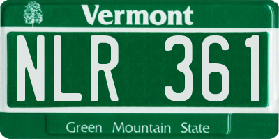 VT license plate NLR361
