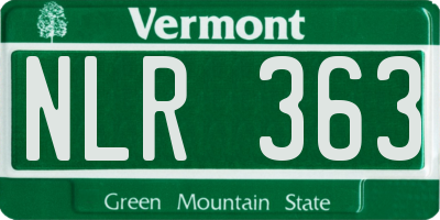VT license plate NLR363