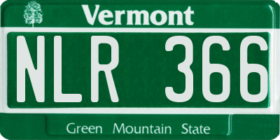 VT license plate NLR366