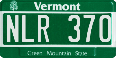 VT license plate NLR370