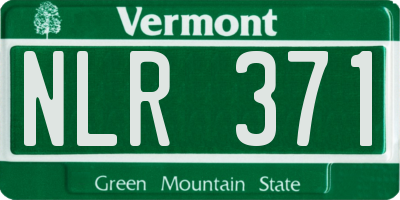 VT license plate NLR371