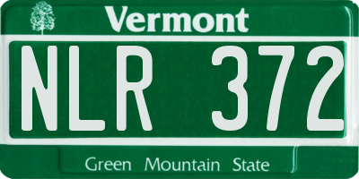 VT license plate NLR372