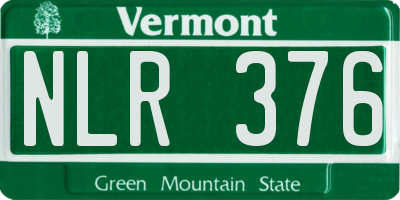 VT license plate NLR376