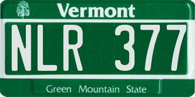 VT license plate NLR377