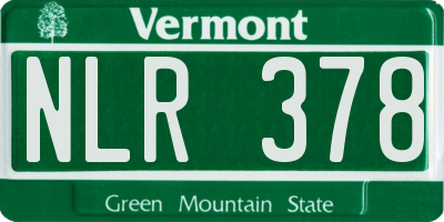 VT license plate NLR378