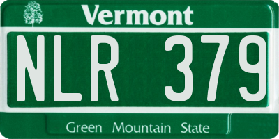 VT license plate NLR379