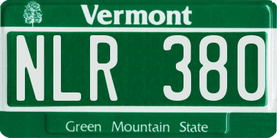 VT license plate NLR380