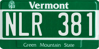 VT license plate NLR381