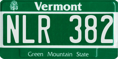 VT license plate NLR382