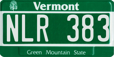 VT license plate NLR383