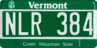 VT license plate NLR384