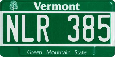 VT license plate NLR385